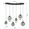 BelaLuz Moderne Industriële hanglamp Riza 6-lichts charcoal