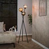 BelaLuz Moderne hotel chique vloerlamp Poly 3-lichts charcoal