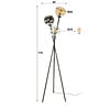 BelaLuz Moderne hotel chique vloerlamp Poly 3-lichts charcoal