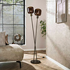 BelaLuz Hotel chique modern vloerlamp Calore 2-lichts Sienna brown
