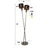 BelaLuz Hotel chique modern vloerlamp Calore 2-lichts Sienna brown