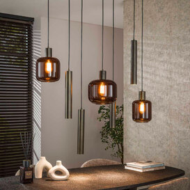 Hanglamp Calore 7-lichts Sienna brown