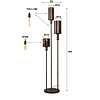 BelaLuz Moderne hotel chique vloerlamp Calore 3-lichts sienna brown