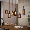 BelaLuz Moderne hotel chique hanglamp Calore 6-lichts Sienna brown