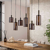 BelaLuz Moderne hotel chique hanglamp Calore 6-lichts Sienna brown