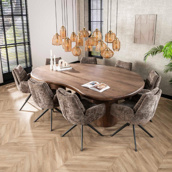 BelaLuz Moderne Hotel Chique eetkamerstoel Lush taupe
