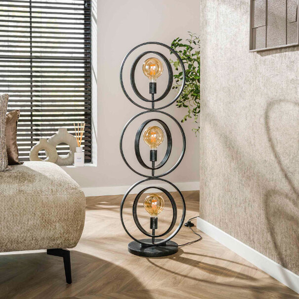 BelaLuz Moderne vloerlamp Ozon 3-lichts charcoal
