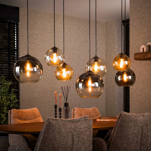 Moderne hanglamp Poly 7-lichts charcoal