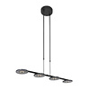 Steinhauer Modern Industrieel hanglamp Turound 4-lichts zwart met smoke glas