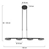 Steinhauer Modern Industrieel hanglamp Turound 4-lichts zwart met smoke glas