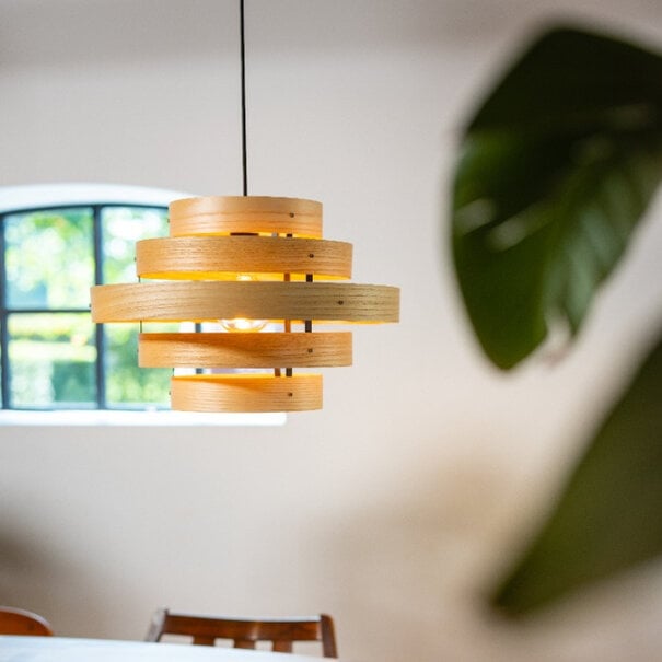 ETH Moderne Scandinavische hanglamp Oaknut 1-lichts 5 ringen Ø50 cm