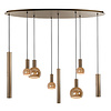 Ztahl Modern industrieel hanglamp Riva 8-lichts ovaal Platinum