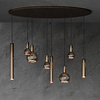 Ztahl Modern industrieel hanglamp Riva 8-lichts ovaal Platinum