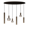 Ztahl Modern industrieel hanglamp Riva 6-lichts ovaal platinum