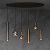 Ztahl Modern industrieel hanglamp Riva 6-lichts ovaal platinum