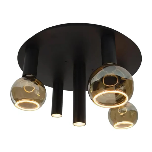 Ztahl Modern industriële plafondlamp Riva 5-lichts zwart