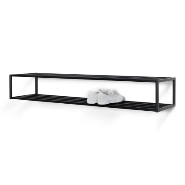 BelaLuz Modern minimalistisch schoenenrek School 120 cm zwart