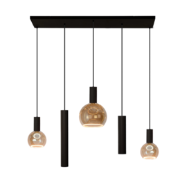 Hanglamp Riva 5 lichts zwart