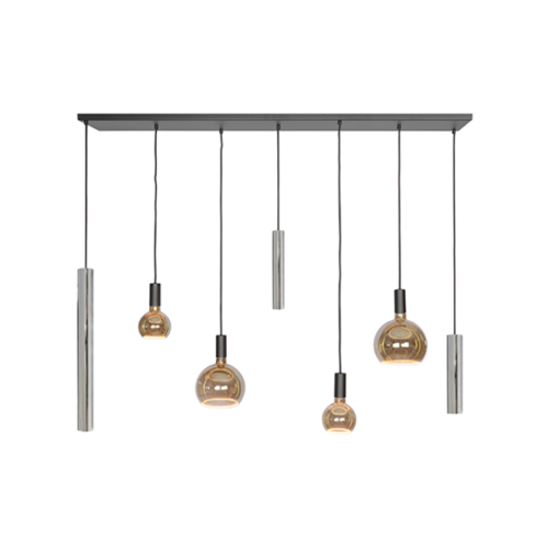 Moderne hanglamp Riva 7-lichts vernikkeld