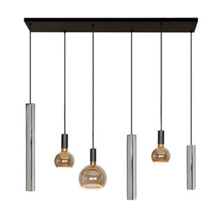 Hanglamp Riva 6-lichts 120 cm vernikkeld