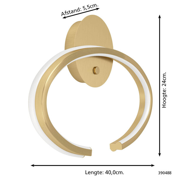 Stars of Lights Moderne hotel chique wandlamp Bogado 1-lichts goud