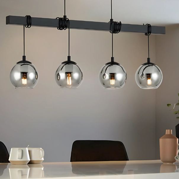 Stars of Light Modern industriële hanglamp Argallo smoke glas