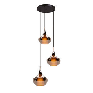 Stars of Light Modern design hanglamp Almoster 3-lichts getrapt koper
