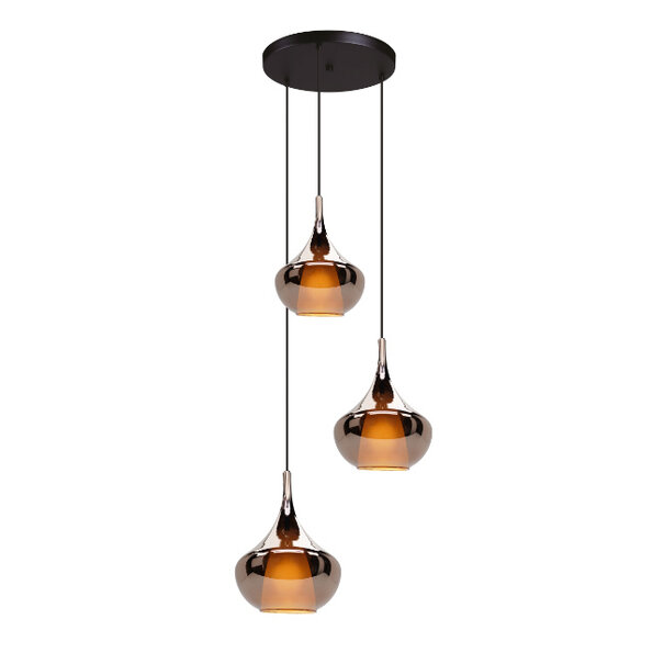 Stars of Light Modern design hanglamp Almoster 3-lichts getrapt koper