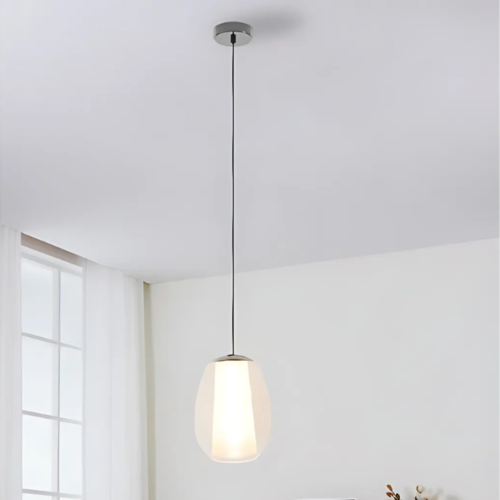 Moderne minimalistische hanglamp Menorca 1-lichts wit