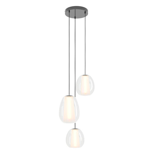 Modern minimalistische hanglamp Menorca 3-lichts getrapt wit