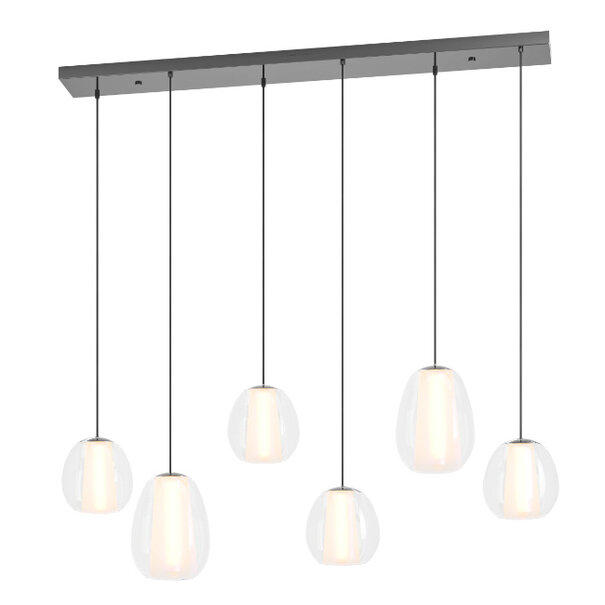Stars of Lights Moderne minimalistische hanglamp Menorca 6-lichts wit glas