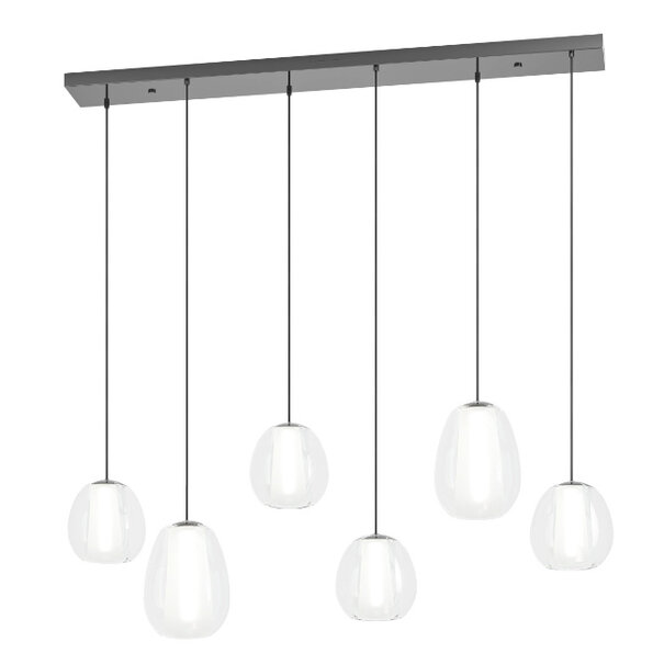Stars of Light Moderne minimalistische hanglamp Menorca 6-lichts wit glas