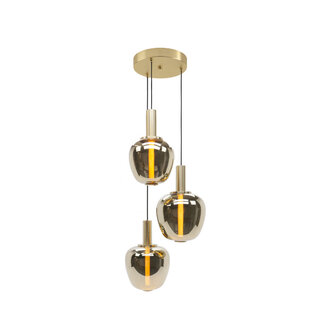 Hanglamp Fruitera 3-lichts getrapt messing