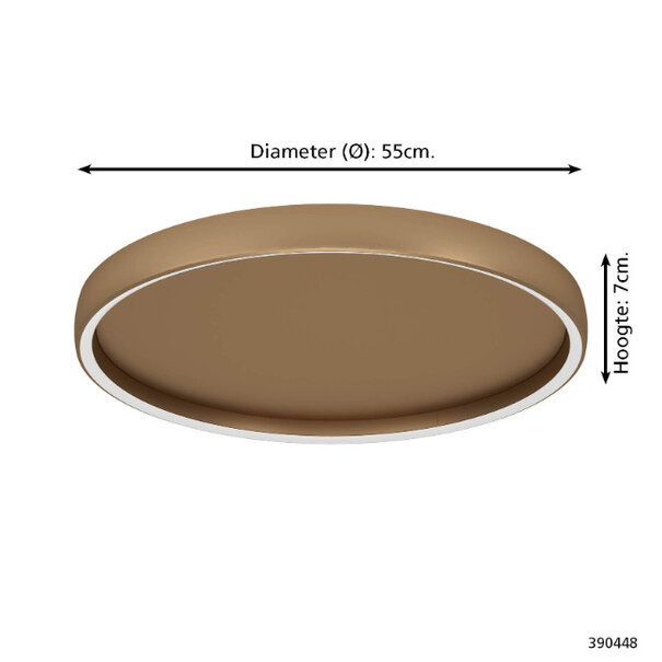 Stars of Light Modern minimalistische plafondlamp Trabuco 1-lichts bruin