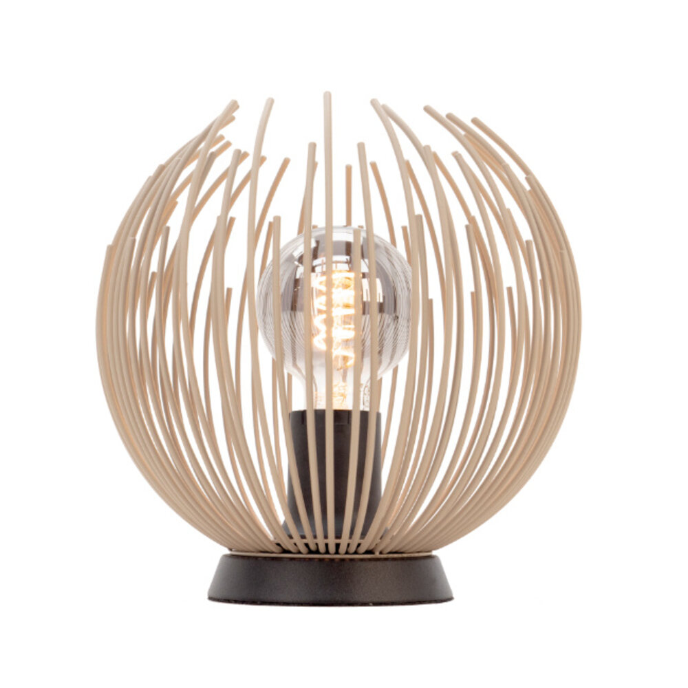 EGLO tafellamp Townshend, vintage nachtlampje in industrieel ontwerp, retro lamp, woonkamerlamp van staal en hout, kleur zwart, bruin, FSC gecertificeerd, E27 fitting, incl. schakelaar