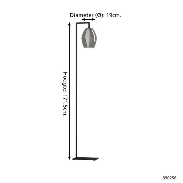 Stars of Lights Moderne vloerlamp Estanys 1-lichts smoke glas