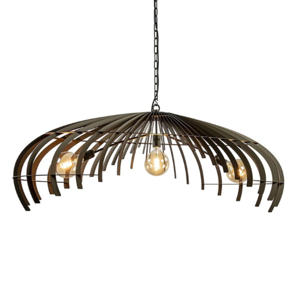 Ztahl hanglamp Omegna 3-lichts ovaal platinum