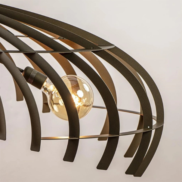 Ztahl hanglamp Omegna 3-lichts ovaal platinum