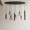 Ztahl Modern industrieel hanglamp Riva 8-lichts Ovaal zwart