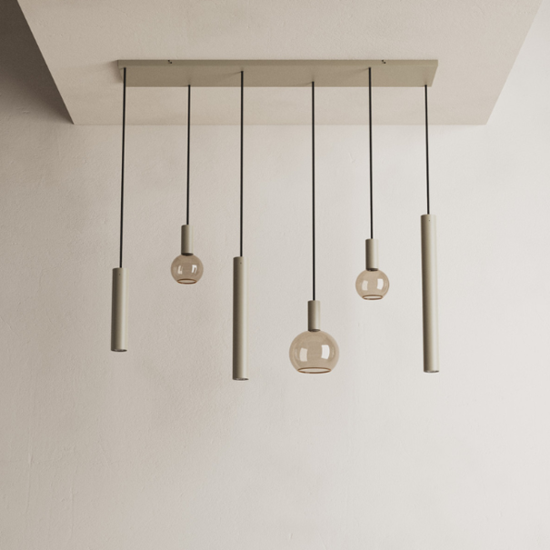 Ztahl Modern design hanglamp Riva 6-lichts Quartz