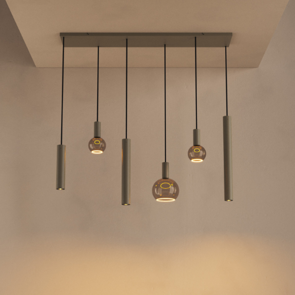Ztahl Modern design hanglamp Riva 6-lichts Quartz