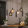 BelaLuz Modern industriële hanglamp Poly 7-lichts charcoal met kokers