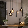 Modern industriële hanglamp Poly 7-lichts charcoal met kokers