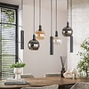 BelaLuz Modern industriële hanglamp Poly 7-lichts charcoal met kokers