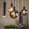 BelaLuz Modern industriële hanglamp Poly 7-lichts charcoal met kokers