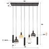 BelaLuz Modern industriële hanglamp Poly 7-lichts charcoal met kokers