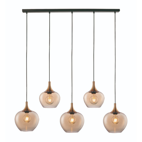 Moderne Hanglamp Fresu 5-lichts Balk Brons