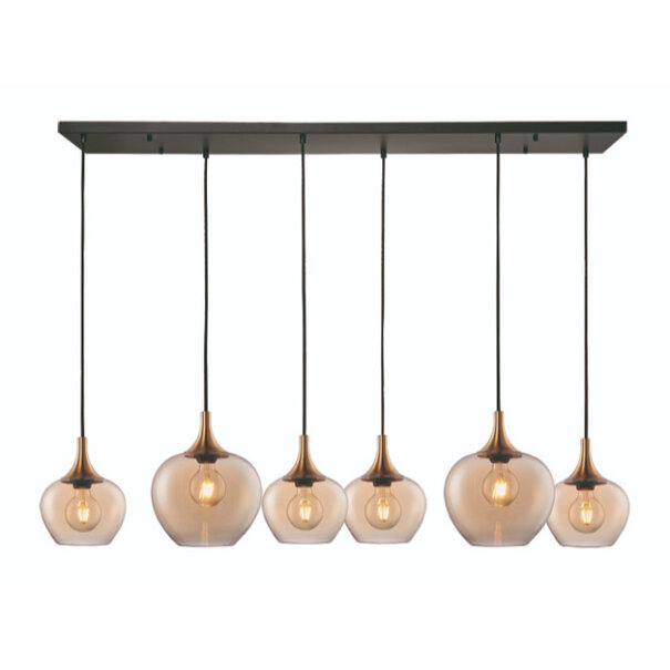 Freelight Hotel Chique hanglamp Fresu 6-lichts Brons