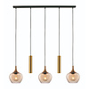 Freelight Moderne hanglamp Fresu 5-lichts Balk Brons met kokers