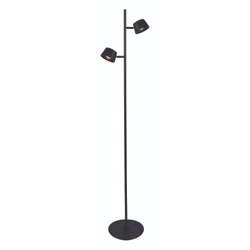 Modern industriële vloerlamp Cugino 2-lichts zwart